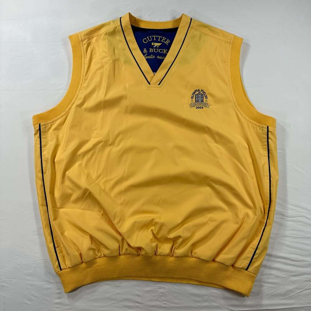 Vintage Cutter & Buck 2003 Olympia Fields US Open Golf Vest Yellow Medium